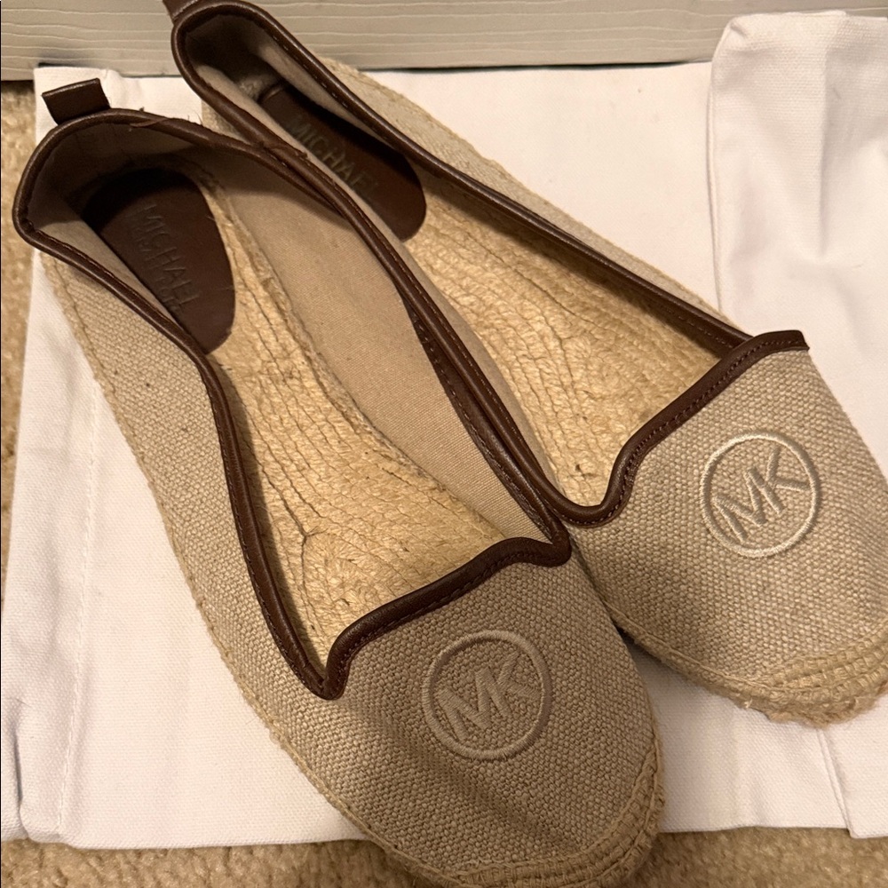 Michael Kors Beige and Brown Espadrilles